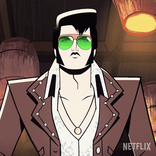 Cartoon Man With Green Glasses And Netflix Logo GIF