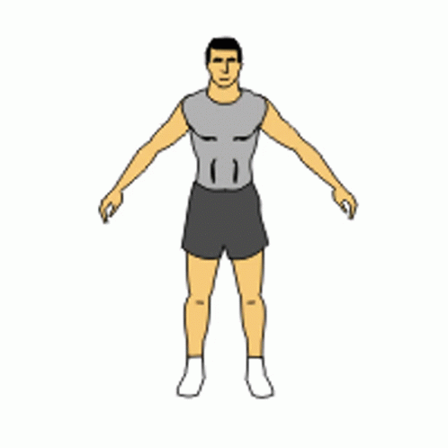 A Cartoon Of A Man With His Arms Outstretched GIF