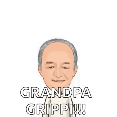 A Cartoon Of A Man With His Hands In The Air . GIF