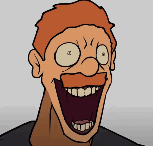 a cartoon of a man with his mouth open