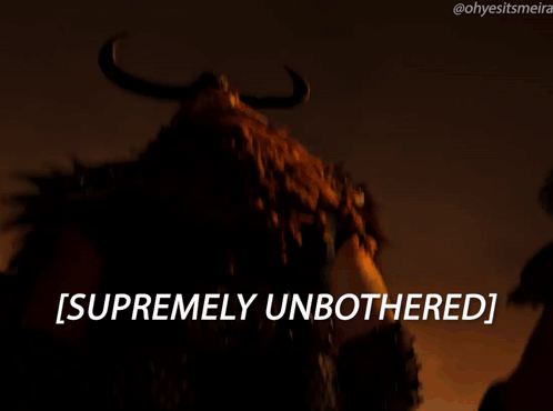 A Cartoon Of A Man With Horns And The Words Supremely Unbothered GIF