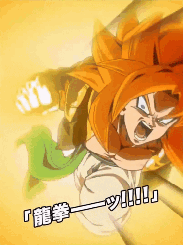 A Cartoon Of A Man With Orange Hair And Chinese Writing GIF
