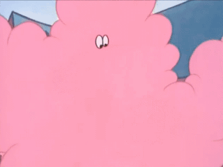 A Cartoon Of A Man With Pink Hair And A Brown Hat GIF