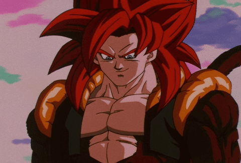 A Cartoon Of A Man With Red Hair And A Snake Around His Neck GIF
