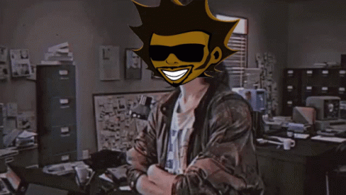 A Cartoon Of A Man With Sunglasses And The Words Hackerman Behind Him GIF