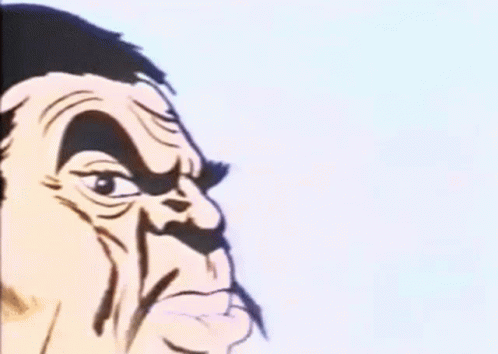 A Cartoon Of A Man With The Word Crunch In Red Letters . GIF