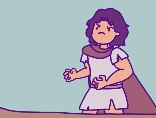 A Cartoon Of A Man With The Words All I Hear Are Screams Above Him GIF
