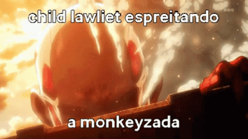 A Cartoon Of A Man With The Words Child Lawliet Espreitando A Monkeyzada On The Bottom GIF