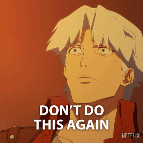 a cartoon of a man with the words " do n't do this again "