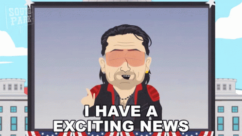 a cartoon of a man with the words i have a exciting news