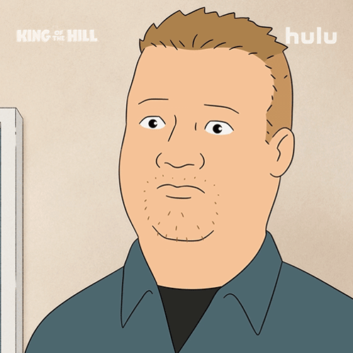 A Cartoon Of A Man With The Words King Of The Hill Above Him GIF