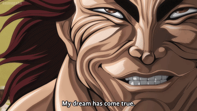 A Cartoon Of A Man With The Words My Dream Has Come True GIF