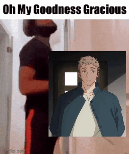 A Cartoon Of A Man With The Words Oh My Goodness Gracious GIF