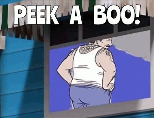 Cartoon Of A Man Saying Peek A Boo GIF