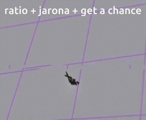 A Cartoon Of A Man With The Words Ratio + Jarona + Get A Chance On The Bottom GIF