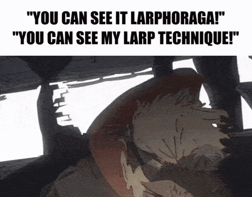 A Cartoon Of A Man With The Words " You Can See It Larphoraga " GIF