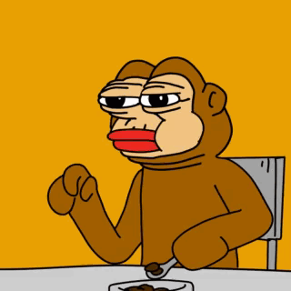 A Cartoon Of A Monkey Eating Cereal With A Spoon In It GIF