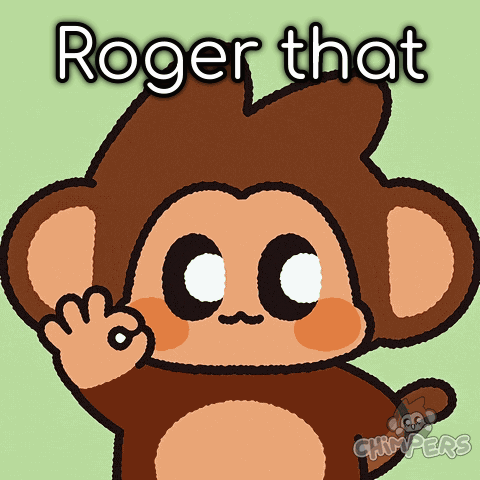A Cartoon Of A Monkey Giving An Okay Sign With The Words Roger That Above Him GIF