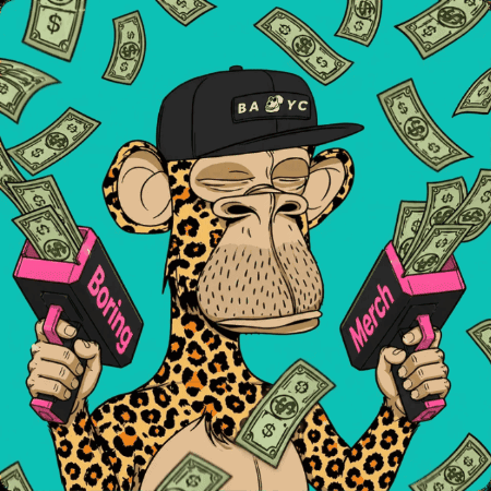 A Cartoon Of A Monkey Holding A Merch And Boring Gun GIF