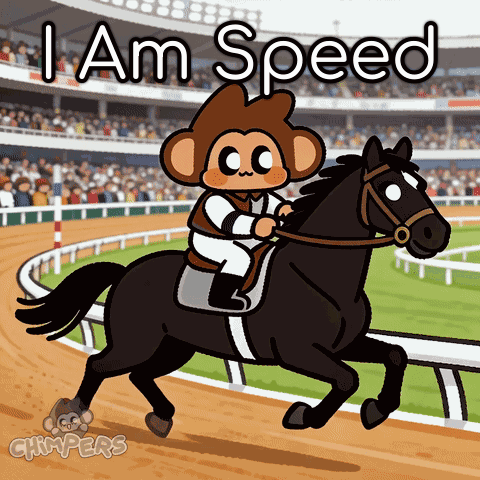 A Cartoon Of A Monkey Riding A Horse With The Words I Am Speed Above It GIF