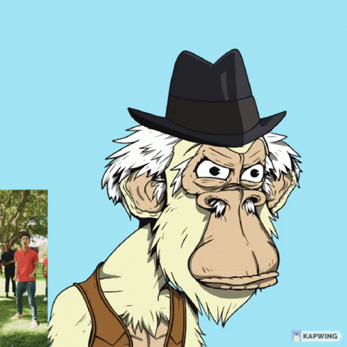 A Cartoon Of A Monkey Wearing A Hat With The Words 10 Et Incc GIF