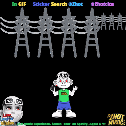 A Cartoon Of A Monkey Wearing A Shirt That Says Zhot GIF