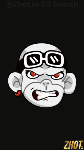 A Cartoon Of A Monkey Wearing Goggles With The Hashtag Zhot In The Corner GIF