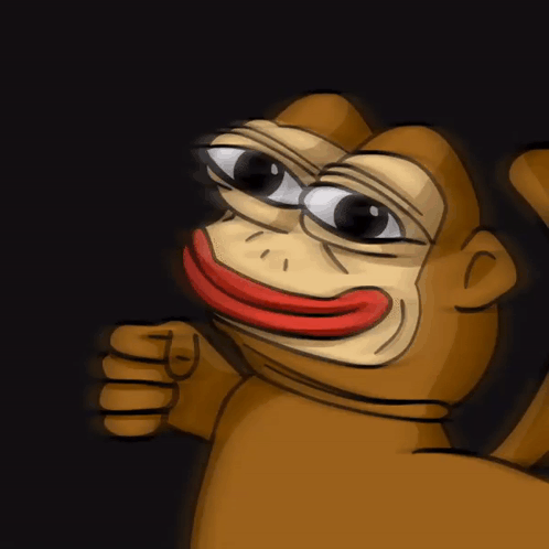 A Cartoon Of A Monkey With A Red Mouth Giving A Thumbs Up GIF