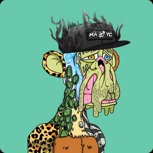 A Cartoon Of A Monkey With Flames On Its Head GIF