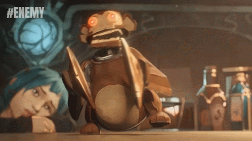 A Cartoon Of A Monkey With The Hashtag Enemy GIF