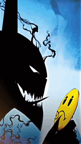 A Cartoon Of A Monster And A Smiley Face With The Letter I On It GIF