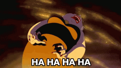A Cartoon Of A Monster Laughing With The Words Ha Ha Ha Ha Written Below It . GIF
