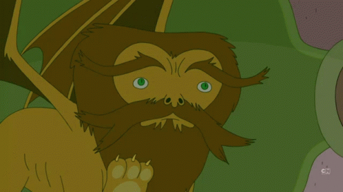 A Cartoon Of A Monster With A Beard Says " I Need Therapy " GIF