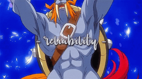 A Cartoon Of A Monster With The Word Reliability Written On It GIF