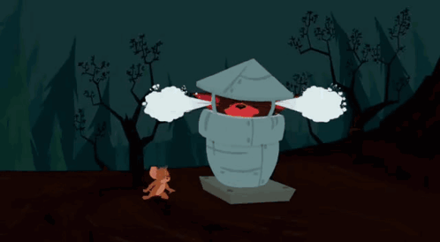 A Cartoon Of A Mouse Standing Next To A Tower With A Heart In It GIF