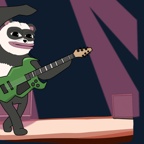 Cartoon Panda Playing Guitar GIF