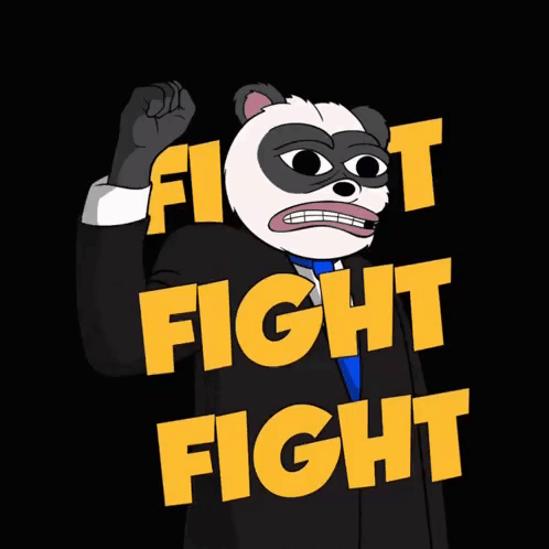 Panda In Suit Saying Fight Fight GIF