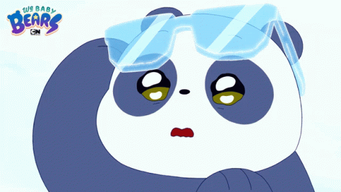 A Cartoon Of A Panda Wearing Sunglasses With The Words " We Baby Bears " Behind It GIF