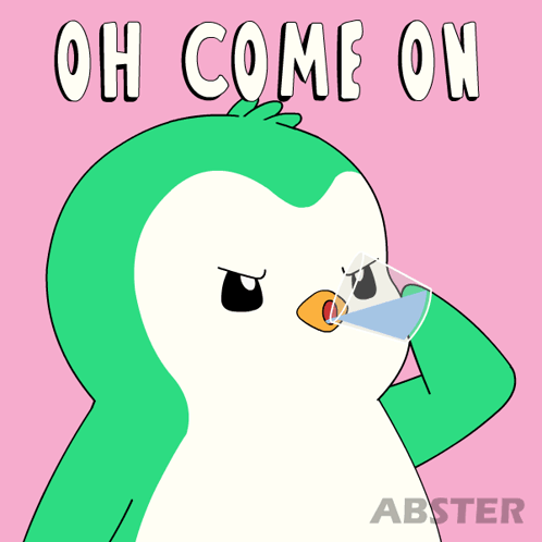 A Cartoon Of A Penguin Wearing A Face Mask With The Words Oh Come On Above It GIF