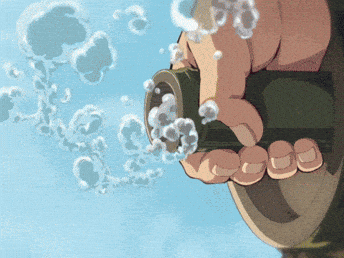 A Cartoon Of A Person Blowing Bubbles Out Of A Pipe GIF