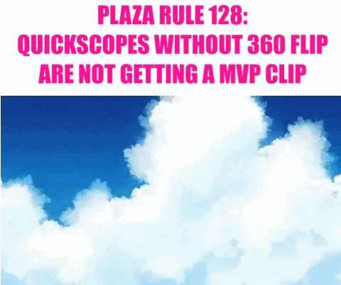 A Cartoon Of A Person Flying Through The Air With The Words Plaza Rule 128 GIF