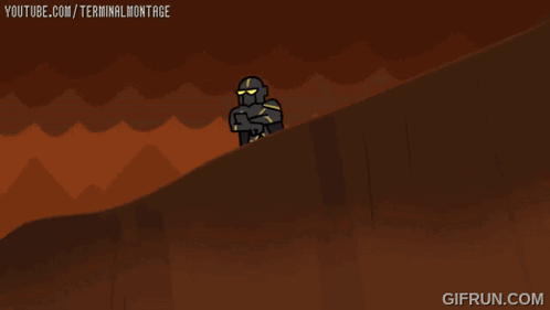 A Cartoon Of A Person Holding A Piece Of Paper With The Words Youtube.com/terminalmontage On It GIF