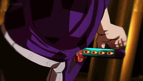 A Cartoon Of A Person Holding A Sword That Says Zen Anime On The Bottom Left GIF