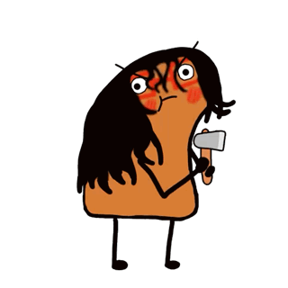 A Cartoon Of A Person Holding An Axe GIF