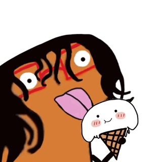 A Cartoon Of A Person Holding An Ice Cream Cone GIF
