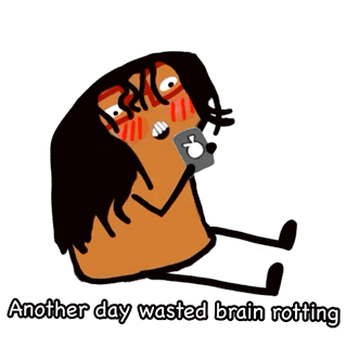A Cartoon Of A Person Laying Down With The Words Another Day Wasted Brain Rotting GIF