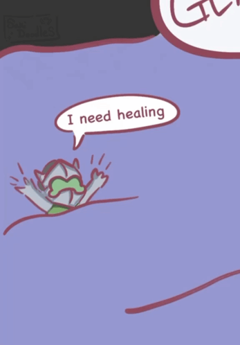 A Cartoon Of A Person Saying " I Need Healing " GIF