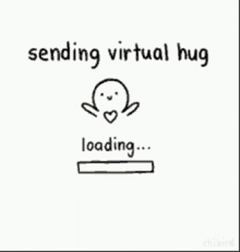 A Cartoon Of A Person Sending A Virtual Hug GIF