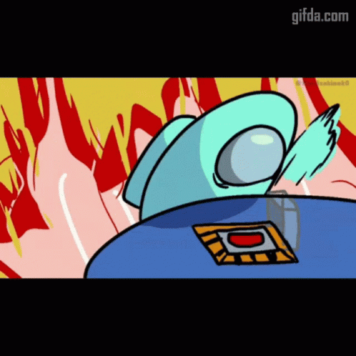 A Cartoon Of A Person Sitting At A Table With The Letter D On The Table GIF