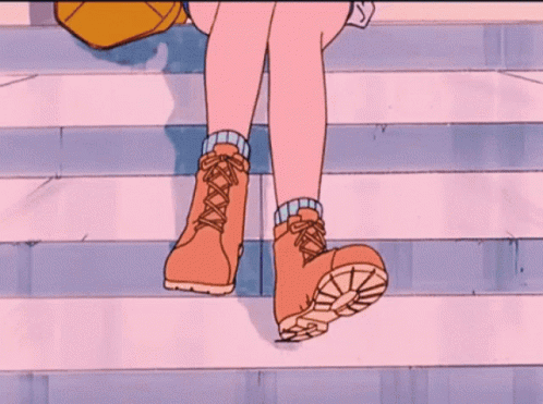 A Cartoon Of A Person Walking Down Stairs GIF